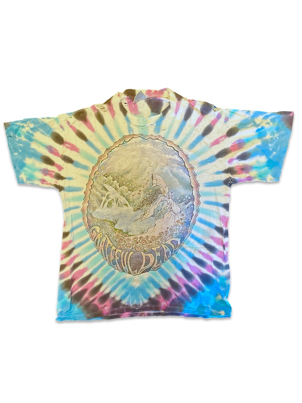 Vintage Grateful Dead M 1992 tie dye Summer Tour tee thrashed